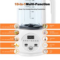 Mixeur Électrique 10-en-1 pour Lait Végétal, Contenant en Plastique 1,5 L, Préparateur de Lait de Soja, d'Amande, d'Avoine et Aliments Végétaux pour Bébé