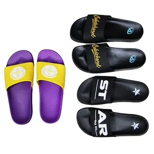 Mayorista Casual Interior Baño Diapositivas OEM Hombres PVC Antideslizante En Suela Zapatos Diseñador Personalizado Playa Verano Zapatillas