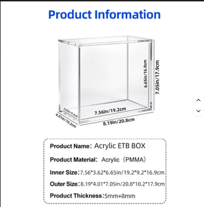 99% UV Protection Elite Trainer Box Acrylic <strong>Display</strong> <strong>Case</strong> 8mm <strong>Crystal</strong> Clear ETB Protector with Strong Magnetic TCG Storage Box - Product Image 5