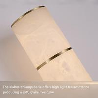 Applique murale LED en cuivre et albâtre avec lumière blanc chaud - Design moderne, intensité réglable, idéale pour les salons, les chambres, les halls d'hôtel