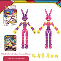 Magischer Zirkus Pamni Jax Replikat 3D-Gedruckter Kunststoff Beweglicher Hase DIY Ganzkörper-Stressabbau-Spielzeug Ab 14 Jahren Unisex