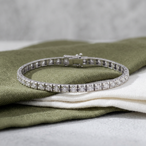 Pulsera de tenis de moissanita redonda de plata 925, chapada en blanco, joyería fina de lujo, cadena de muñeca con piedras brillantes, regalo - Product Image 2