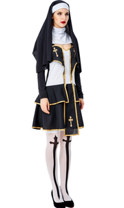 Disfraz Sexy <span class=keywords><strong>de</strong></span> Monja para Mujer, Disfraz Travieso para Adultos, Disfraz Atrevido para Halloween - Product Image 5