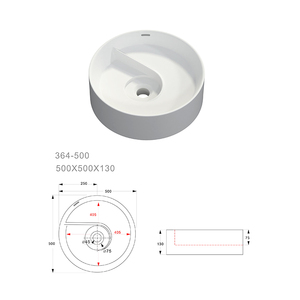 Unique Design Custom Logo <b>Round</b> White Ceramic <b>Bathroom</b> Above Counter Basin for Boutique Hotel - Product Image 3