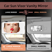 Miroir cosmétique individuel rechargeable et détachable MoonlitGlow avec éclairage LED, 3 modes de couleur, universel pour pare-soleil de voiture solaire