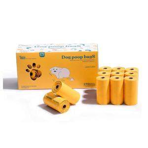 Sacs à déjections canines écologiques 15 microns, 18 rouleaux en boîte, sacs à déchets en plastique durable, contrôle efficace des odeurs, sacs à déjections avec amidon de maïs - Product Image 1