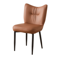 Chaise de salle à manger moderne minimaliste en métal avec revêtement en cuir PU pour la maison, le bureau ou l'hôtel, idéale pour la salle de bain