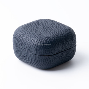 Étui pour écouteurs en cuir de litchi véritable du Togo pour <span class=keywords><strong>Samsung</strong></span> <span class=keywords><strong>Galaxy</strong></span> Buds4 / <span class=keywords><strong>Buds</strong></span> 4 Pro, housse de protection en cuir véritable - Product Image 4
