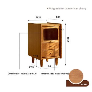 All'ingrosso nordico <span class=keywords><strong>Vintage</strong></span> camera da letto mobili in legno comodini semplici comodini armadietti - Product Image 3