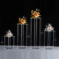 Vente flash - Centre de table moderne de haute qualité en acrylique rectangulaire, support à fleurs pour la décoration de table de mariage