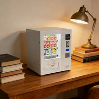 Distributeur automatique de chocolat, de sachets de thé, de snacks et de boissons avec code QR, machine de bureau acceptant les paiements par carte de crédit et pièces pour une utilisation en intérieur