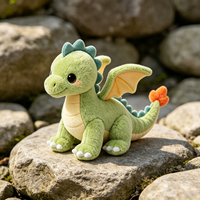 Peluche personnalisable : Adorable figurine de dragon en peluche douce, style dessin animé, vente en gros, jouet en peluche sur mesure