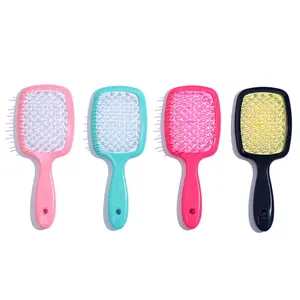 Amostra grátis Plastic Hollow Mesh Comb Wet Dry escova de cabelo Vent Detangling escova Scalp Massagem Curly styling Hairbrush