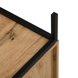 <span class=keywords><strong>Meuble</strong></span> <span class=keywords><strong>TV</strong></span> moderne en MDF mélaminé couleur chêne sauvage avec pieds en tuyau métallique <span class=keywords><strong>et</strong></span> porte en mélaminé noir avec revêtement poudré pour salon, salle à manger, hôtel - Product Image 5