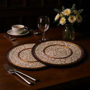 Ensemble de sets de table perlés de bonne qualité, faits à la main, pour hôtels, restaurants et usage domestique, disponibles au prix d'exportation - Product Image 1