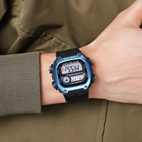 Montres pour hommes Skmei 2126, mouvement numérique LED électronique tendance, étanches 50 m, boîtier carré en plastique, réveil