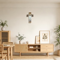 Moderne Jesus-Kreuz Wanduhr Wohnzimmer-Deko Luxuriöse Geräuschlose Quarzuhr für Wohnzimmer und Kirchendekoration