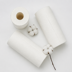 Rouleau de cuisine personnalisé en pâte fluff 2 plis, multi-plis, absorbant, blanc, taille standard - Product Image 3