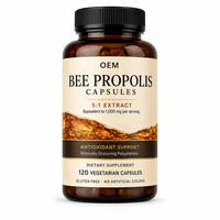 Capsules de Propolis d'Abeille avec Extrait de Résine Botanique pour Programmes de Bien-être Clean Label et Lignes de Compléments Végétariens