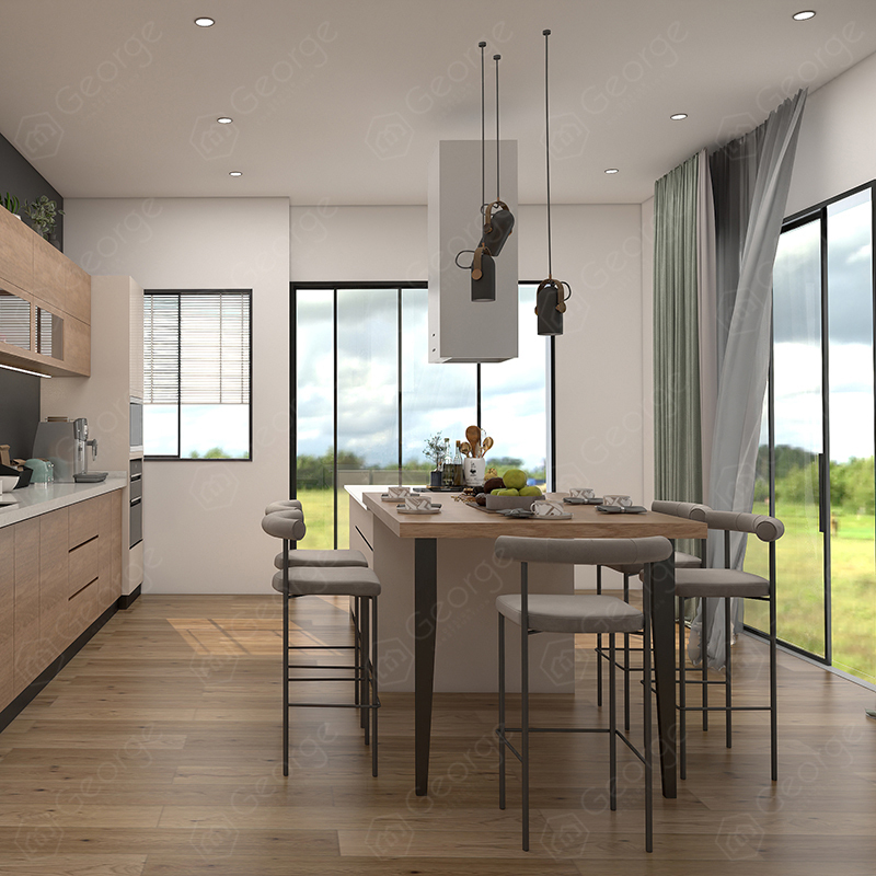 High-End Modern Kitchen Cabinets with Countertops Storage Kitchenware & Sink Faucet Hinge Drawer Basket-Acrylic Door Panel · image 3