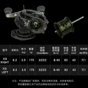   Moulinet de pêche Curado BFS XG Baitcasting, rapport de transmission 8.2, pour droitiers et gauchers, en alliage d'aluminium, pour la pêche au bar et aux vairons - Product Image 1