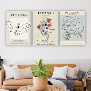 Impresiones en Lienzo <span class=keywords><strong>de</strong></span> Retratos <span class=keywords><strong>de</strong></span> Mujer con Líneas Abstractas <span class=keywords><strong>de</strong></span> <span class=keywords><strong>Picasso</strong></span>, Cuadro Decorativo Estético para Decoración del Hogar - Product Image 6