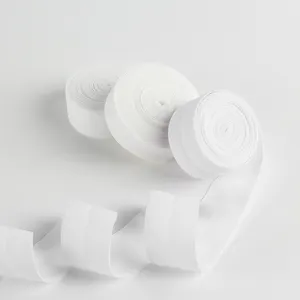 Großhandel Umwelt freundliche Unterwäsche falten über elastischen Bund weißes Gummiband für Sport-BH
