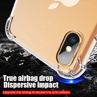 Coque de téléphone antichoc en TPU pour iPhone 17 11 12 13 14 15 16 Pro X XS XR XS Max 8 7 6 6S Plus 5 – Protection arrière transparente