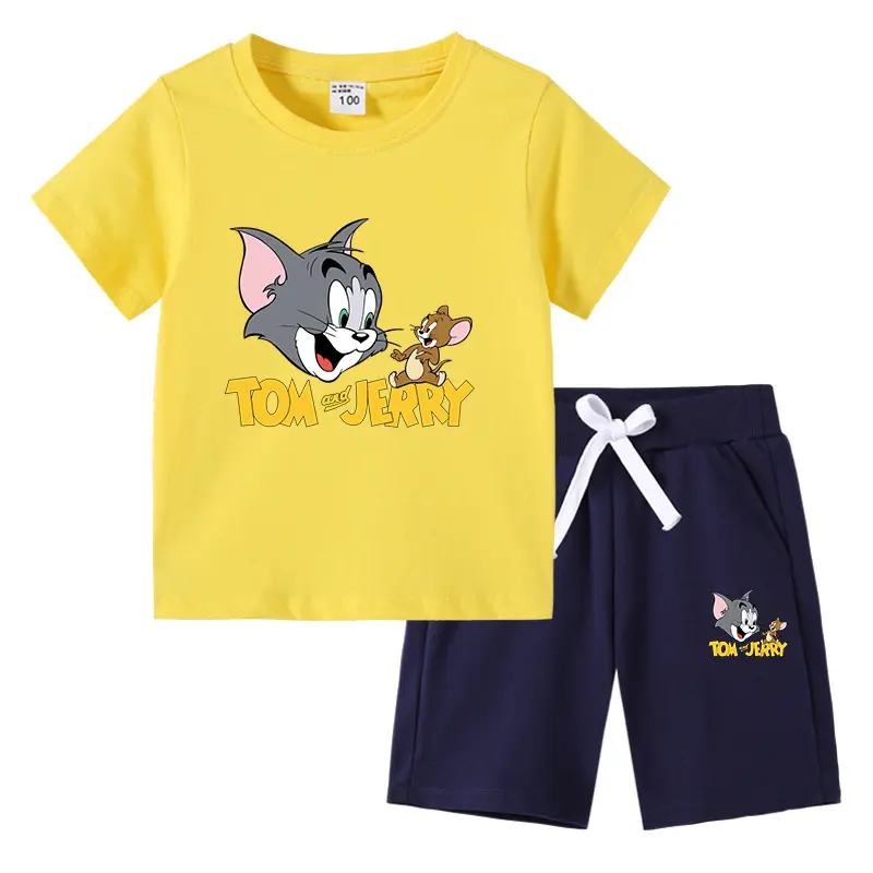 2pcs Baby Boy Summer Clothing Set/ Infant Clothes Suit/cartoon cat set clothes Toddler Baby Outfits kids clothing baby clothes