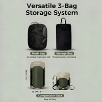 Sac de couchage en duvet de canard RDS pour toutes les saisons, adapté aux températures froides, avec du nylon 20D, pour le camping, la randonnée, OEM, vente en gros