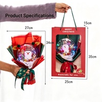 Vente en gros AIDA AD3525 Cadeaux de Noël Bouquet Père Noël Boule acrylique avec lumières LED Baies rouges 2 couleurs Spot Vente directe usine