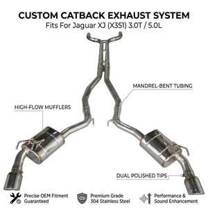 Kit d'échappement Catback en acier inoxydable poli miroir Vortex avec double embout pour Jaguar XJ X351 3.0T 5.0L 2010-2024 Racing Mod - Product Image 1