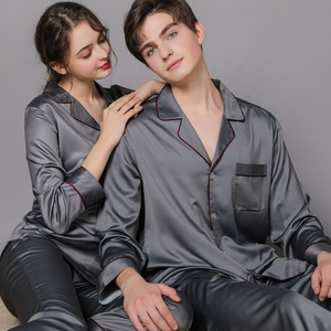 Nuevos Pijamas de Seda para Parejas de Primavera y Otoño, Pijamas de Seda de Hielo para Mujer, Ropa de Dormir para Mujer, Ropa de Casa - Product Image 6