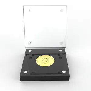 Capa de acrílico para moedas porta-moedas em acrílico transparente com ímãs porta-moedas em acrílico personalizado