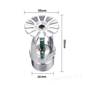 Tête de sprinkler d'incendie verticale en alliage d'aluminium DN20 93 degrés, sprinklers suspendus personnalisables, installation facile pour la lutte contre l'incendie - Product Image 2
