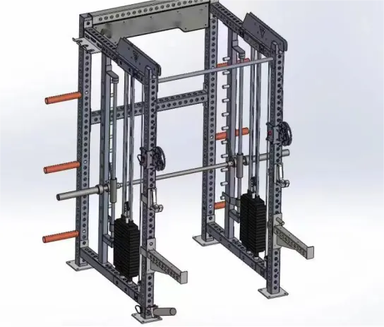 Smith Power Rack multifunzione Smith Machine con pila di pesi