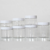 RTS Organisateur de qualité alimentaire 100g 100gr gramme 100 grammes plastique pour bébé Cookie Snack noix sèche pot de sucre en PET transparent avec couvercle noir