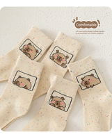 Chaussettes en coton douces et respirantes pour enfants, garçons et filles, personnalisées, de haute qualité, en gros, motif ours de dessin animé
