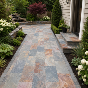 Tuile de pierre d'ardoise rouille naturelle cultivée Unionstone de haute qualité pour pavés extérieurs et piscines - Product Image 4