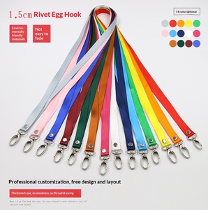 <b>Polyester</b> <b>Lanyard</b> Buckle Egg-Shaped Hook for ID Cards Student Cards Bus Passes Credentials-1.5cm Metal Buckle China Wholesale - Product Image 3