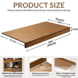 Wooden cabinet internal tiered <b>shelves</b>, wooden movable kitchen bathroom <b>wall</b>-<b>mounted</b> bedroom closet dividers - Product Image 5