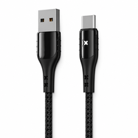 Kabel Data Desain Baru LED Auto Power-off USB A ke USB C dengan Layar LED, Kabel USB A ke C Berbahan Nilon Kepang 3A