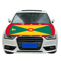 Housse de capot de voiture avec drapeau de la Grenade, housse de moteur de voiture avec drapeau, vente en gros, tissu élastique personnalisé, vente directe d'usine