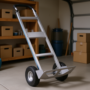 Chariot à main en alliage d'aluminium robuste, capacité de 500 lb, roues antidérapantes, chariot portable, modèle industriel, couleur argent - Product Image 2