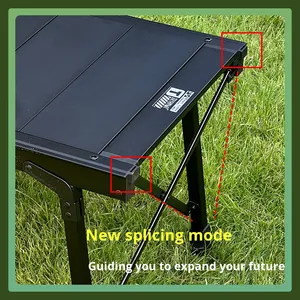 Taimi Second Magic Modern Outdoor Extendable Folding <b>Table</b> Portable Single Camping <b>Table</b> Aluminum Rectangular Leg Base WK0402 Ou - Product Image 4