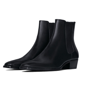 Bottes Chelsea montantes en cuir véritable pour <span class=keywords><strong>homme</strong></span>, style affaires, à bout <span class=keywords><strong>pointu</strong></span>, à enfiler, pour l'hiver, export transfrontalier, collection été 2025 - Product Image 2