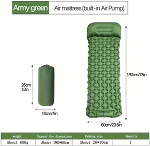 Colchón Inflable Plegable Moderno para Acampar al Aire Libre con Almohadas, Bomba de Aire Integrada Ultraligera, Uso Rápido y Fácil, Color Azul - Product Image 2