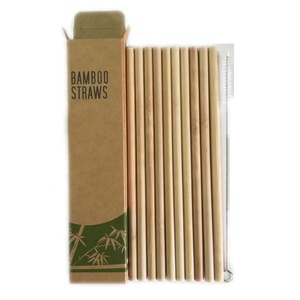 Juego de pajitas reutilizables de bambú, Pajita para beber con logotipo personalizado, viaje directo, accesorios de Bar para bebidas - Product Image 1