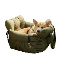 Sac de transport pliable confortable en tissu Oxford, carré, élégant, portable et léger 2-en-1 pour chiens et chats, avec coussin épaissi pour les voyages