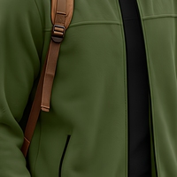 Jaket Fleece Pria Model Longgar Gaya Eropa/Amerika untuk Musim Gugur/Dingin, Warna Solid, Tahan Angin, Tebal, Cocok untuk Aktivitas Luar Ruangan